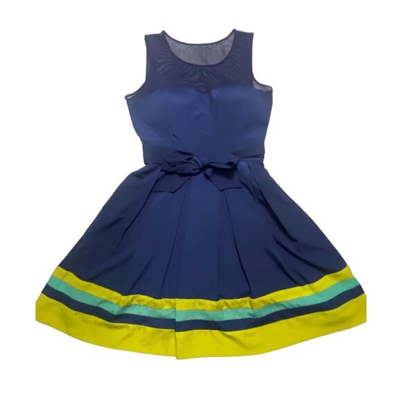 Guess Los Angeles, Navy Multi Mesh Dress Size 6 Party CocktaiL Mini - Picture 1 of 14